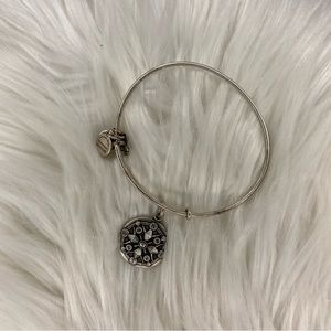 Alex and Ani Rafaelian Silver Compass Charm Bangle Bracelet